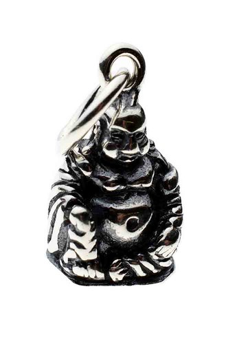 Silver pendant buddha - silver,