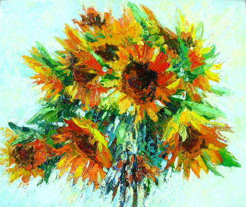 Sunflowers abstract interior - abstract,