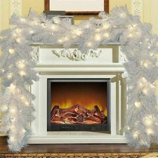18ft white christmas garland - christmas,