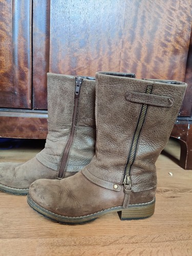 Clarks brown mid calf - mid-calf, boots