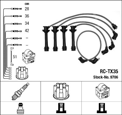 Ignition cable kit for - kit,