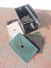 External pond fish gravity mech/bio filter c/w four sponges + media - Dorset
