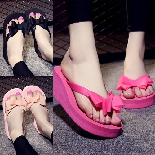 Women ladies bow wedge - women,