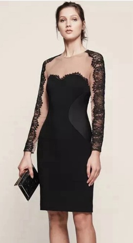 Reiss black lace bodycon - reiss,