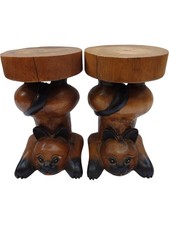 Wooden Cat Design Plant Stand