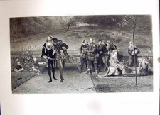 Old Antique Print 1896 Art