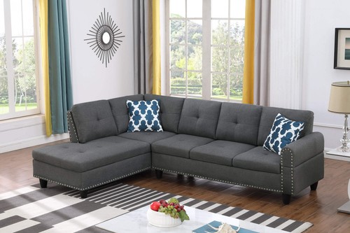Piece charcoal corner sofa - 2-piece,