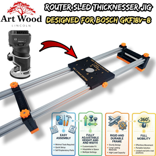 Router flattening jig sled - router,