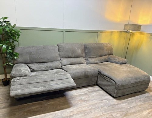 Grey shape recliner sofa - l,