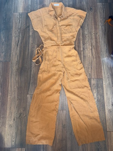 Mango burnt orange jumpsuit - mango,