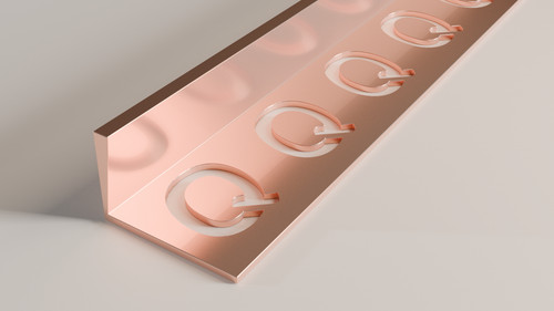 Aluminium coloured straight - coloured,