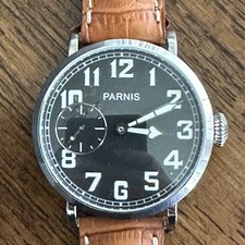 Parnis pilot watch , large manual wind , beautiful display back