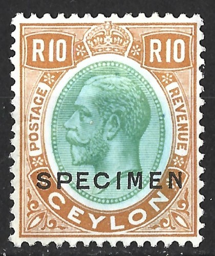 Ceylon kgv 1927 10r green - kgv, 1927-29