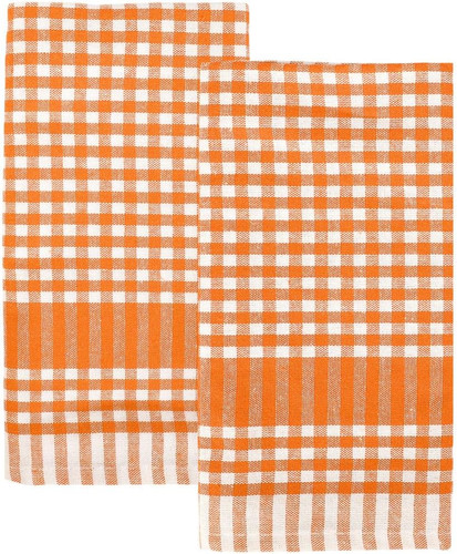 Orange gingham kitchen - x,