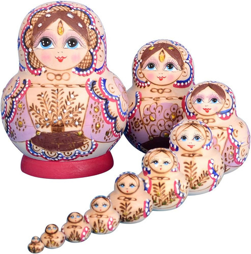 10pcs russian nesting dolls - russian,