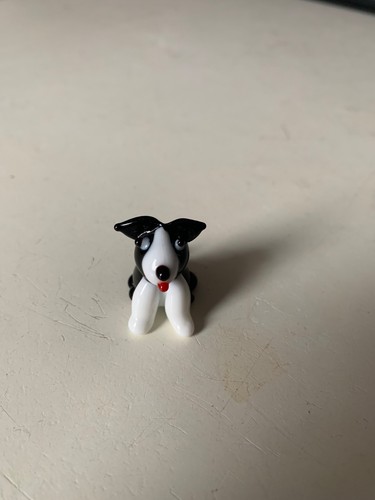 Miniature porcelain dog black - porcelain, (black