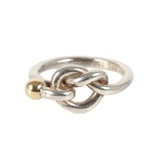 TIFFANY&Co. Tiffany Size: 8 Love Knot Hook & Eye Combination Ring Silver 925 AU7