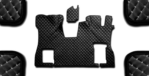 Black eco leather flat floor - leather,