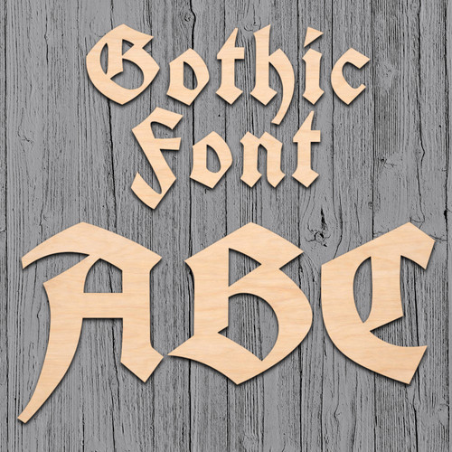 Gothic font wood letters - gothic,