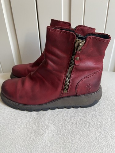 Fly london red leather - london,