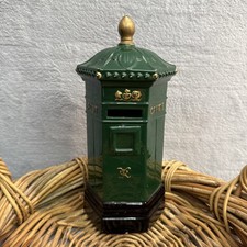 Victorian Penfold Money Box ~ Green  Post Box Post Office ~ 24cm Tall ~ Antique
