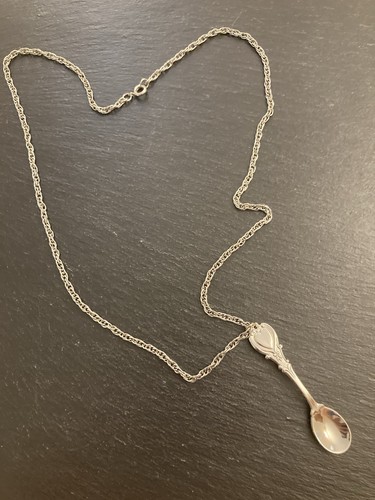 Silver color spoon necklace - spoon,
