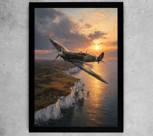 Ww2 spitfire over white cliffs - spitfire,