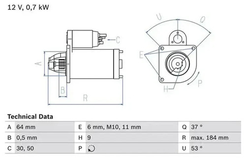 Starter motor bosch - bosch, 0986017840
