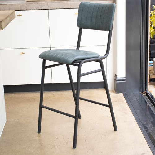 Blue upholstered bar stool - upholstered,