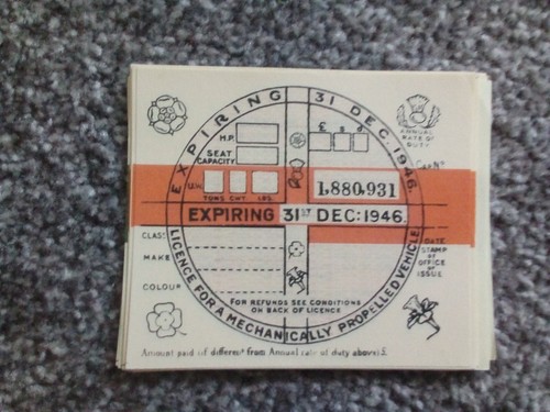 Tax disc replica - tax,
