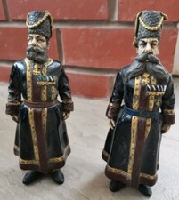 Nice Pair Of  Faberge Rare Bronze Imperial Russian Cossack Guard Antique 1912