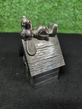 Vintage Snoopy Leonard Silverplated Dog House Peanuts! Piggy Bank