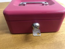 PINK Metal Cash Box 6" Money