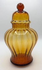 Vintage Empoli Amber Glass