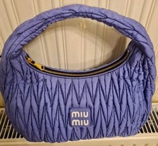 Genuine Miu Miu Wander Matelasse Regenerated Nylon Hobo Bag in very rare Lilac!