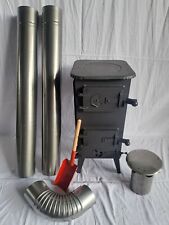 LOG WOOD BURNER STOVE FLUE SYSTEM PIPES SET 6.5KW GARAGE SHED WORKSHOP