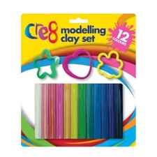 12 Modelling Clay Set Plastercine 12 different Colours.