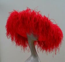 TWO TONE RED EXTRA LARGE HAT OSTRICH FEATHER BOA ASCOT WEDDING MADE 2 ORDER