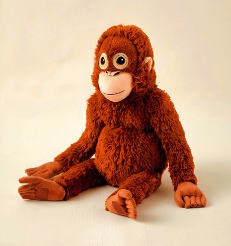 Cute brown orangutan - cute, plush