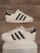 Adidas Superstar Trainers Black & White Size  4