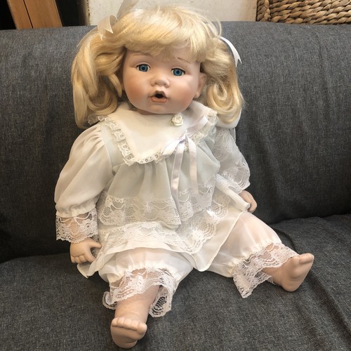 Big porcelain bisque doll with - bisque,