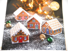 CUTE 3D GINGERBREAD COTTAGES. CROSS STITCH CHARTS. CHARITY SALE ?