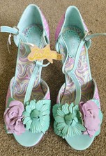 Joe Browns Couture All Things Nice T-Bar, Peeptoe Shoes Size 5, Pink/blue