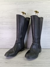 DUO 'WALTON' Womens Black Leather Knee High Boots Size EU 39 UK 6