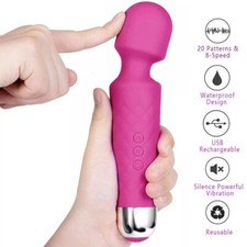Magic Massage Wand Vibrating 2024 Body Massager USB Rechargeable Waterproof UK