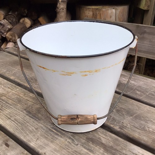 Old vintage white enamel small - white,