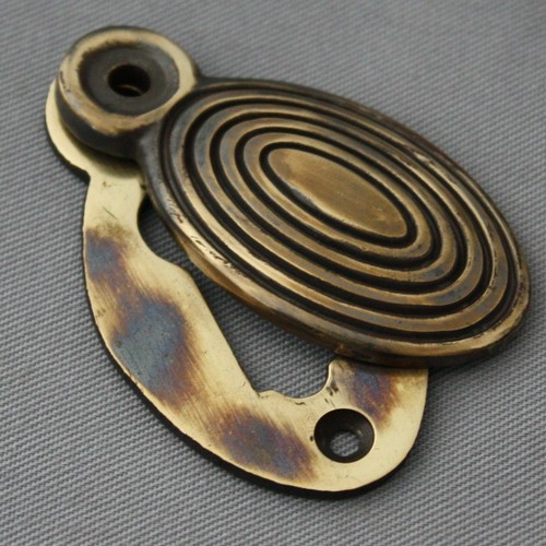 Brass oval beehive escutcheon - beehive,