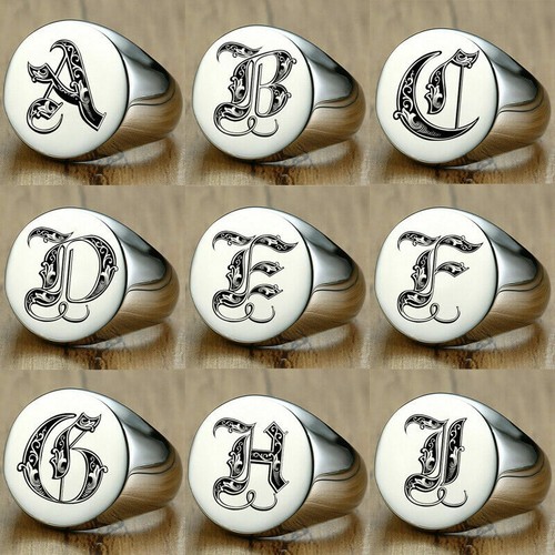 Men signet ring - ring, silver