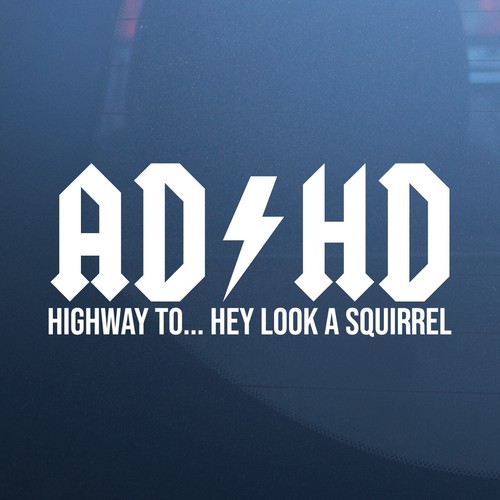 Adhd funny car sticker camper - car,