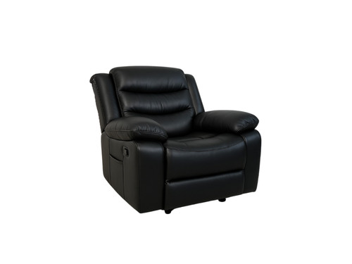 Black leather recliner sofa - recliner,